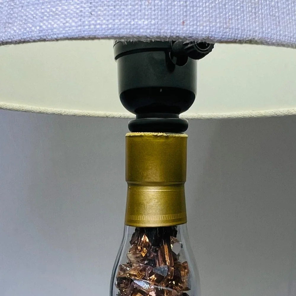 Weller Antique 107 Bourbon Bottle Lamp Upcycled Whiskey Decor with Linen Shade
